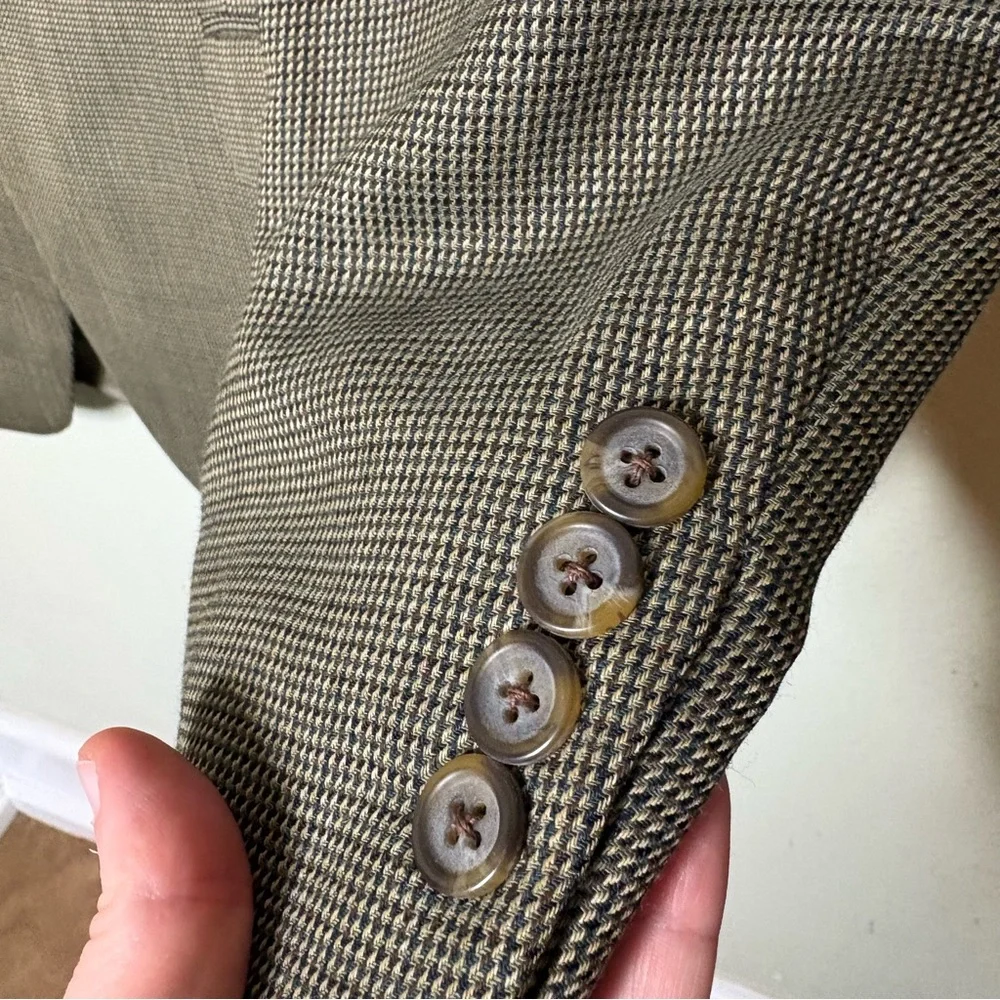 Lauren by Ralph Lauren Classic Men's Brown Plaid Two-Button Wool Blazer 2x